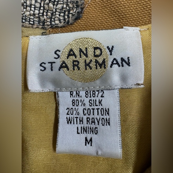 VTG Sandy Starkman Womens Artsy Patchwork Blazer Jacket Size M Art To Wear - Picture 2 of 10